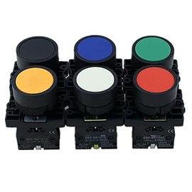 AKDE 22mm 1 NO/1NC Sign Momentary Push Button Switch 600V 10A ZB2-EA31 Red,Green,Yellow,Blue,White and Black (Color : Black 1NO)