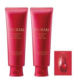 TSUBAKI Hair Treatment, 5.6 oz (160 g) x 2 + Special [Premium Moist & Repair] Glossy, Oil Force, Moisturizing, Bulk Drying, UV Ray