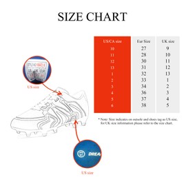 DREAM PAIRS Boys Girls 160472-K Black Dark Grey White Soccer Football Cleats Shoes Size 6 M US Big Kid