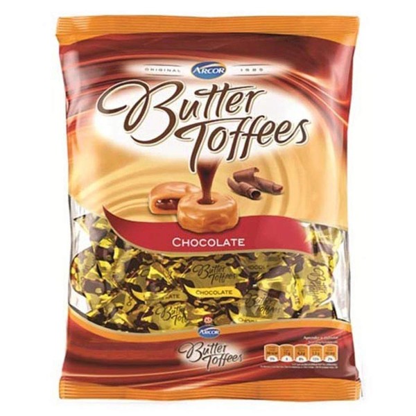 ARCOR Bala Butter Toffees Chocolate 600 grs. / Chocolate Candy 1.5 lb.