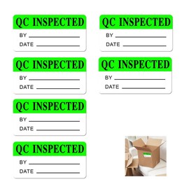QC Inspected by Stickers, 1 X 2 Inch Quality Control Inventory Labels for Handling Shipping Warehouse Inventory Control,Organization(504 Pcs)