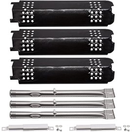 Criditpid Barbecue Replacement Parts for Charbroil Gas2Coal 463340516 463370516 463370519 463278419 463336818 463278418 Grill Models, BBQ Burners, Heat Plate Shields and Crossover Tubes Kit.