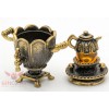 Brass Amber Figurine of Russian Samovar Teapot Totem talisman IronWork