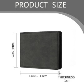 Syylqyr 1 Pack Mens Wallets Leather with ID Window, Card Holder and Coin Pocket, Slim Wallets for Men UK, 11x9 cm Gifts for Men Card Cases and Money Organisers