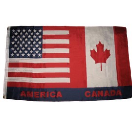 USA Canada Canadian American 3x5 Super Polyester Flag