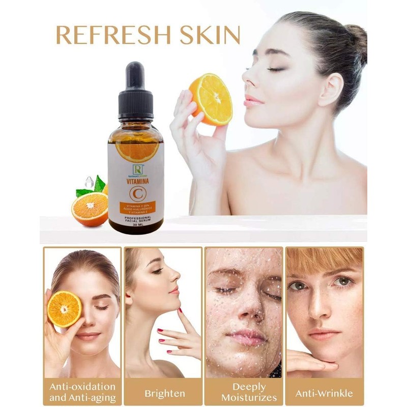 Serum Vitamina C de Alta concentración, Acido Hialuronico, Vitamina E