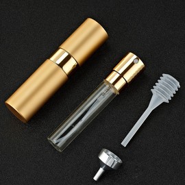 LISAPACK 8ML Atomizer Perfume Spray Bottle for Travel, Empty Refillable Cologne Dispenser, Portable Sprayer (Gold)