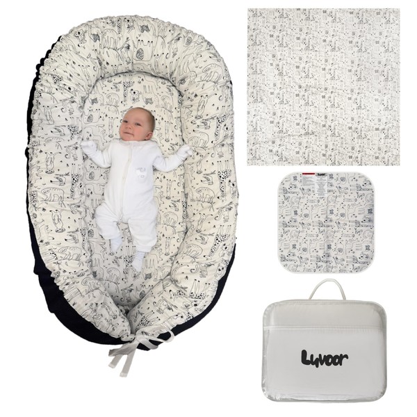 Baby Lounger Newborn Essentials - Baby Nest, Blanket, Changing Mat
