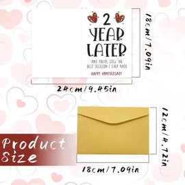 RUGBOL Jubiläumskarte, Hochzeitstagskarte, Glückwunschkarte zum Jubiläum, Jubiläumskarte für Paare, Freundin, Freund, Ehefrau, Ehemann (2 Jahre)