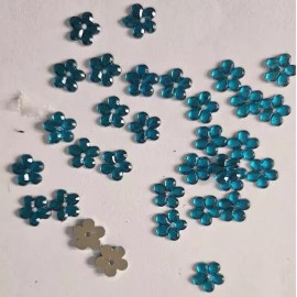 Unbranded CraftbuddyUS 100pcs x10mm TURQUOISE Sew On Flower Acrylic Rhinestone Gems DIY