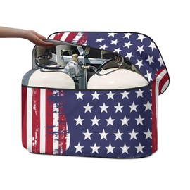 GOSTONG USA Flag Design RV Propane Tank Cover, Heavy Duty Camper Propane Tank Covers Waterproof Double Propane Tank Cover for Camper RV Trailer