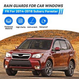 LQQDP 4pcs Front+Rear Smoke Tint Sun/Rain Guard Outside Mount Tape-On Vent Window Visors Compatible with 2014-2018 Subaru Forester