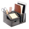 Liry Products Gray Rustic Wood Desk Organizer Storage Cabinet Mail