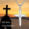 JERWLI Cross Necklace 925 Sterling Silver Cross Pendant Jewelry for