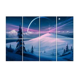 BUBOS 8 Pack Art Acoustic Panels Self-adhesive Soundproof Wall Panels,48X32Inches Sound Absorbing Panels,Decorative Acoustical Wall Panels, Acoustic Treatment for Recording Studio(Art 01)