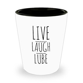 HollyWood & Twine Live Laugh Lube Ceramic Shot Glass