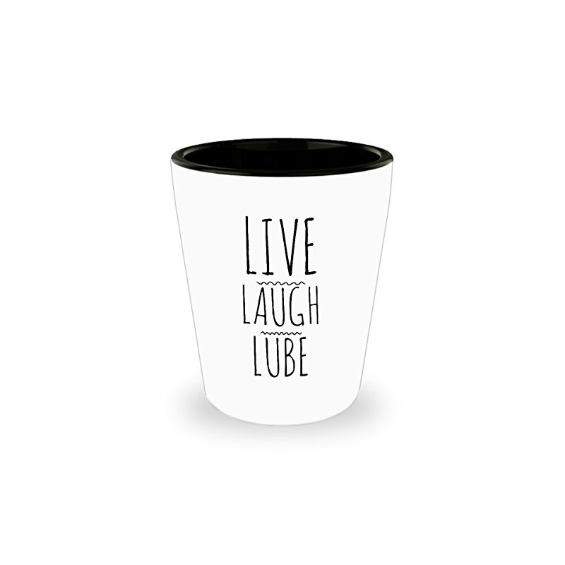 HollyWood & Twine Live Laugh Lube Ceramic Shot Glass