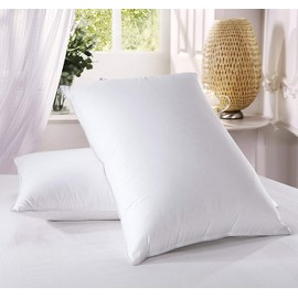 Royal Hotel Bedding Down Pillow - 500 Thread Count 100% Cotton, Down, Standard/Queen Size, Extra Firm, Set of 2