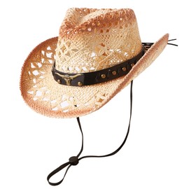 Jastore Straw Cowboy Hats for Toddler Girls Boys Summer Sun Hat Belt Buckle Cowgirl Western Hat for Kids (US, Age, 7 Years, 12 Years, Tea)