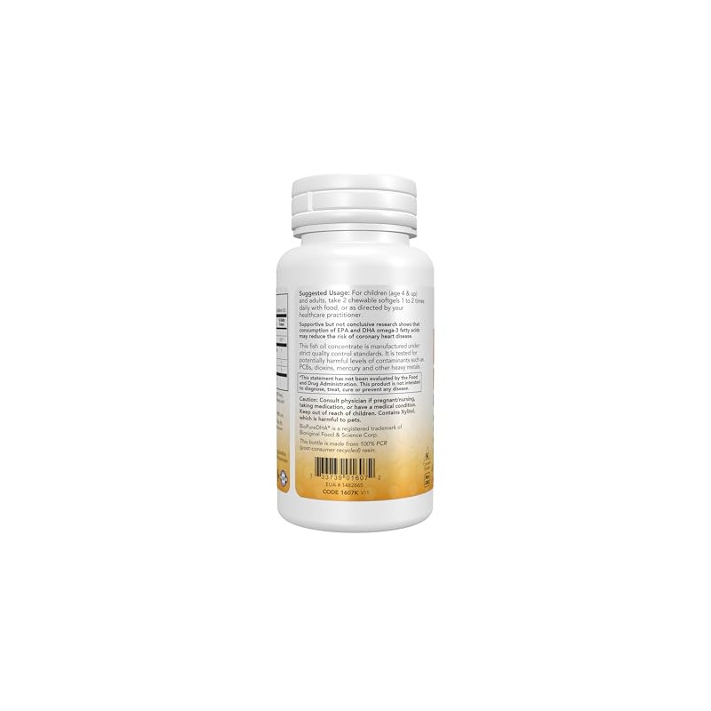 NOW DHA Kids Chewable,60 Softgels