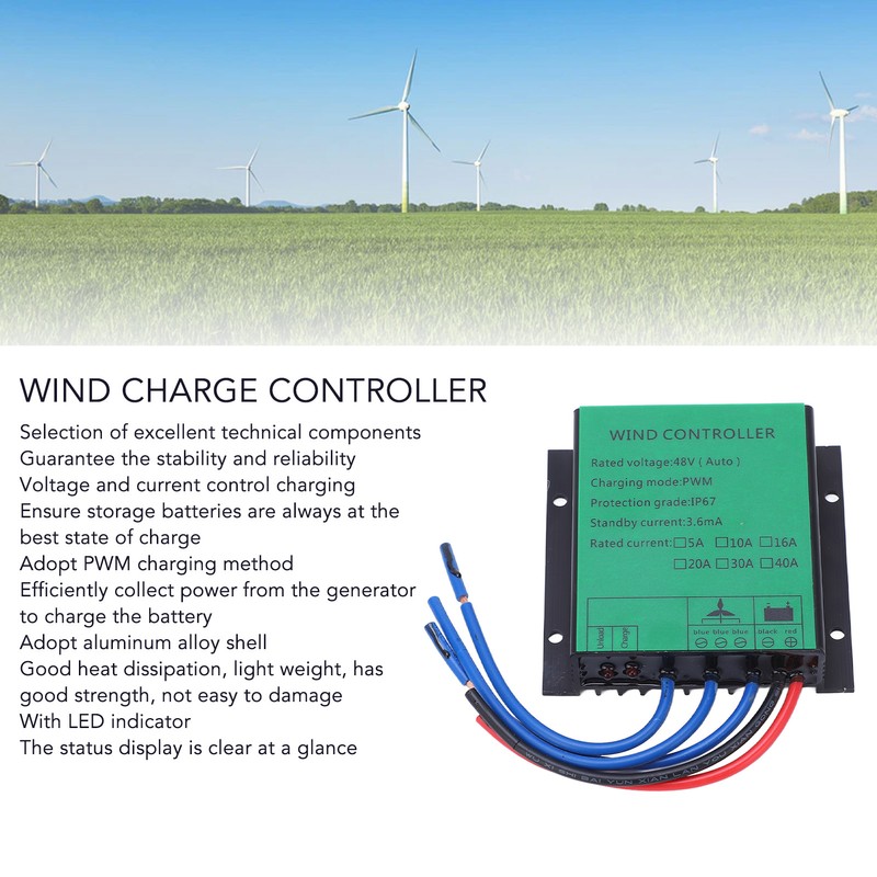 Wind Turbine Generator Controller 1000W Efficient PWM Charging IP67 LED