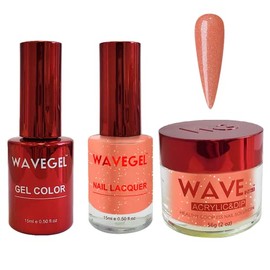 WAVEGEL Soak-Off Gel, Nail Lacquer & Acrylic/Dip Powder Matching Set - Queen Collection - #040 Sleek