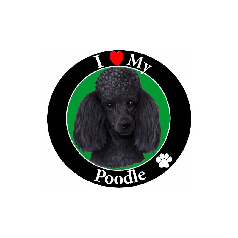 E & S Pets Car Magnet, Poodle, Black