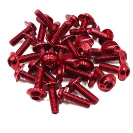 30pcs Universal Red M6 X 20mm Motorcycle Metal Fairing Hexagon Bolts Screws 1996-2023