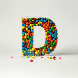 Fillable Alphabet Acrylic Tray Acrylic Alphabet Candy Jar Reusable Party Deli Jar Magnetic Lid Design 10in Sealed Acrylic Box (D)