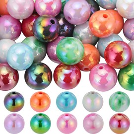 SUNNYCLUE Bubblegum Beads Acrylic Beads Bulk 16mm Large Round Beads Opaque Colorful AB Color Craft Beads Chunky Bubble Gum Bead Beadable Pen Chunk Plastic Beads for Jewelry Making Beading Supplies