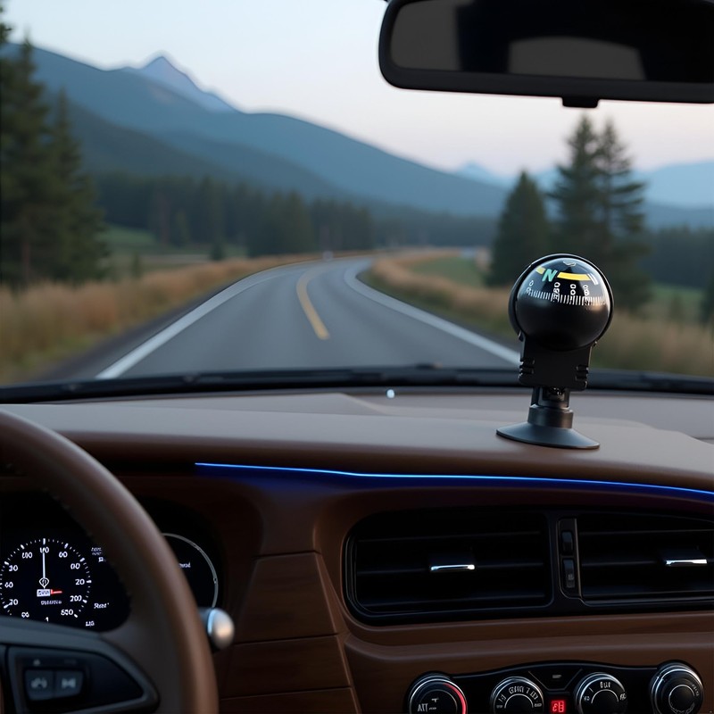 Black Dash Mount Compass Adjustable Dash Mount Compass Navigation Hiking