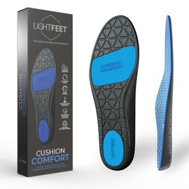 LightFeet Cushion Comfort Insoles: Super Soft and Comfortable Insoles | Designed by Australian Podiatrist with Gel and Memory Foam | Reduces Impact & Joint Stress | Provides All-Day Comfort - L