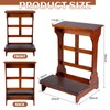 DoubleFill Solid Wood Prayer Bench Stool with Shelf and Cushion
