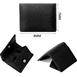 Coin Purse, Box-shaped, Coin Purse, Men's, Coin Case, Genuine Leather, Folding Wallet, Shrink Leather, High Quality, Elegant Men's