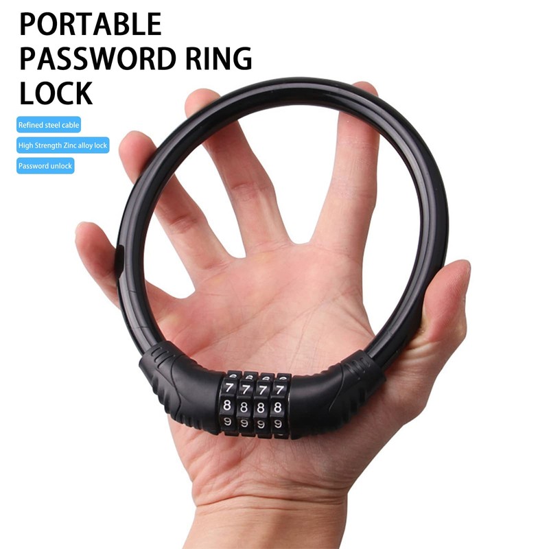 Bicycle Lock with Numbers, Small, 2 Pieces, Mini Cable Lock,