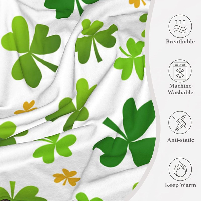 Throw Blanket St. Patrick's Day Warm Cozy Soft Lightweight Flannel