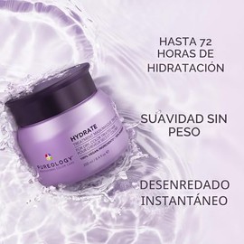 Pureology Mascarilla hidratante para el tratamiento del cabello, mascarilla acondicionadora profunda, para cabello seco o teñido, brillo instantáneo y desenredante