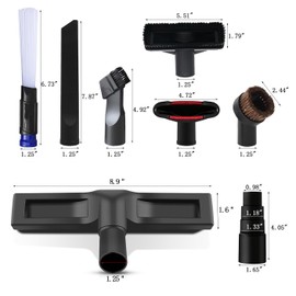 8 Pcs Vacuum Attachments & Brushes Set for Shop Vac – 1 1/4" Universal Vacuum Accessories with 4-Layer Adapter, Compatible with Most Shop Vac Models for Home & Garage Cleaning