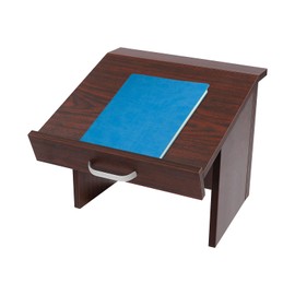 Portable Tabletop Podium 12.6"H Foldable Table Top Lectern with Handle Wooden Folding Desktop Presentation Podium Lectern Book Stand for Speaking in Churches Office Classroom, Brown