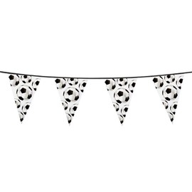Boland 62500 - Wimpelkette mit Fußball Motiv, Länge 6 Meter, 15 Wimpel a 19 x 30 cm, Girlande, Party Deko, Dekoration für Geburtstag oder Fußball WM
