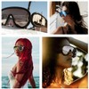 AWGSEE Trendy Wave Mask Sunglasses for Women Men Oversized Shield
