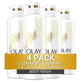 Olay Cleansing & Firming Body Wash with Vitamin B3 and Collagen, 20 fl oz (Pack of 4)