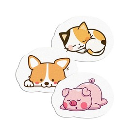 Godely Natural Absorbent Wood Pulp Cotton Sponge, Compressed sponges, for Kitchen Scrubbing Pots and Pans, Cleaning Countertops Various Cute Shapes (3 Pcs)