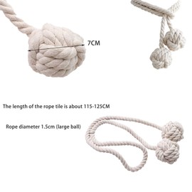 Zhi Jin 1Pair Handmade Cotton Curtain Tie Back Tiebacks Clip Tassels Window Rope Double Ball Light Coffee