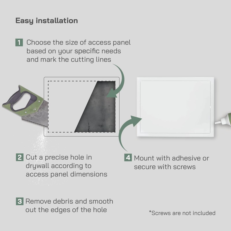 Vent Systems 16" x 12" Inch White Galvanized Steel Access