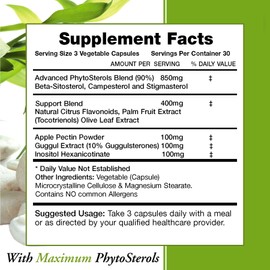 3 bottles - Advanced Phytosterols, Beta-Sitosterol & Plant Sterols, 90 Count