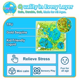 Qoytqoy Squishy Liquid Sensory Gel Tiles 9 Packs - Square Sensory Fidget Toys for Stress Relief, Sensory Play & Portable Fun, Washable Sensory Floor Tiles for Kids in Home, Classroom, Travel