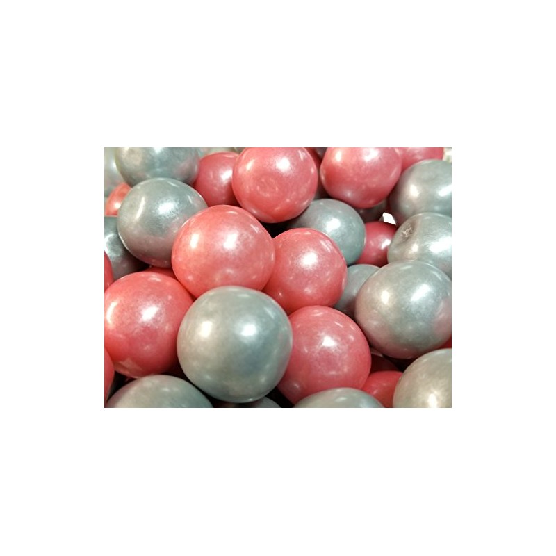 Gumballs Shimmer Pearl Pink And Silver Bubble Gum 2 Pounds