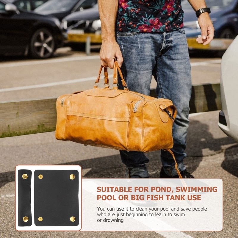 Lurrose 2pcs Handbag Handles PU Leather Cover Handbag Handle Protector