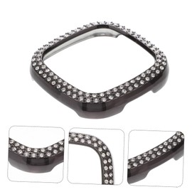 OSALADI Smart Watch Case Protective Shell Diamond Plating Full Coverage Comfortable Grip Accessible Controls Black